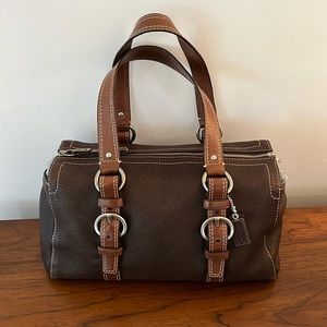 Vintage ‘07 Coach Chelsea Brown Pebbled Leather Zip Satchel Handbag